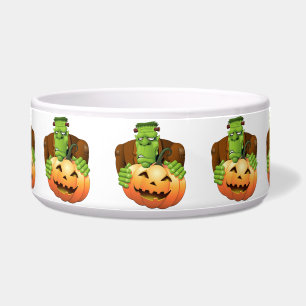 Tigela Cartoon Frankenstein Monster com Pumpkin