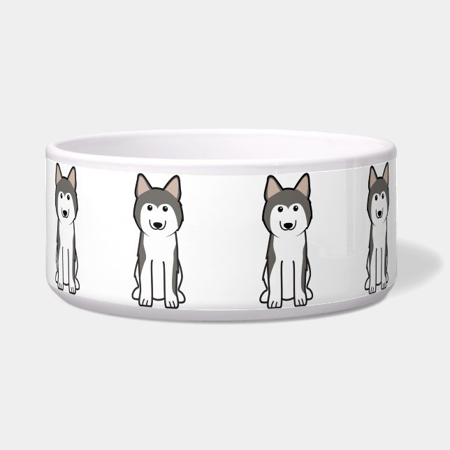 Tigela Cartoon Siberian Husky Dog (Frente)