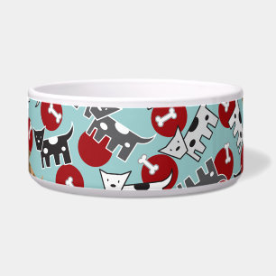 Tigela Cartoon Spotted Doggies & Bones É Um Pet Bowl Boni