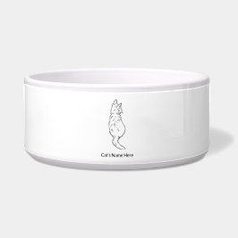 Tigela Cat Back View Large Pet Bowl Personalized