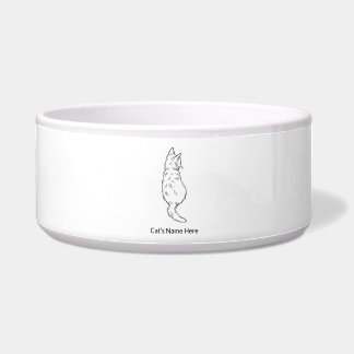 Tigela Cat Back View Large Pet Bowl Personalized