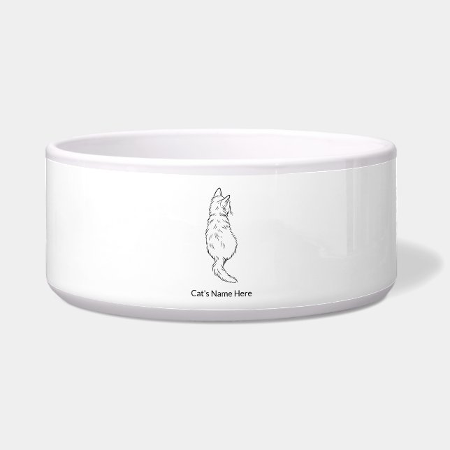 Tigela Cat Back View Large Pet Bowl Personalized (Frente)