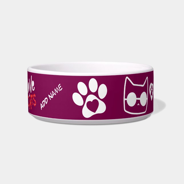 Tigela Cat Bowl Personalizável - Presente de Cat Personal (Frente)