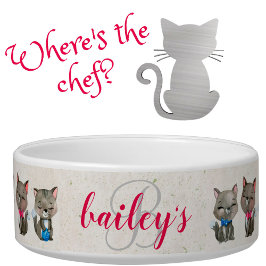 Tigela Cat Lovers Gatinhos Cuxos Nome do Monograma