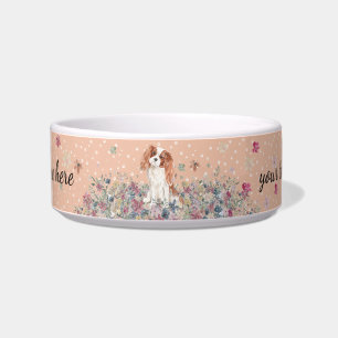 Tigela Cavalier King Charles Spaniel Dog com patas Laranj
