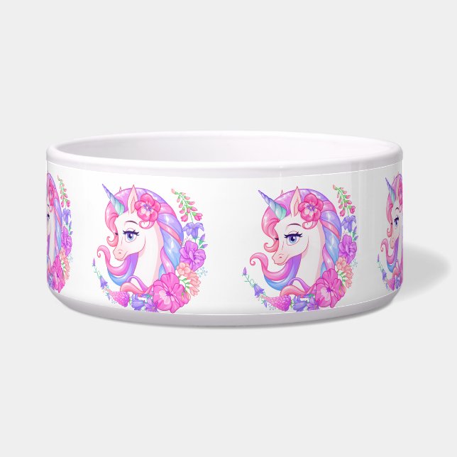 Tigela Cavalo Mágico Arco-íris Personalizado  (Frente)