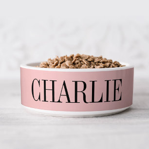 Tigela Charlie Classic Name Monograma   Cor de Rosa