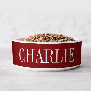 Tigela Charlie Classic Name Monograma Vermelha