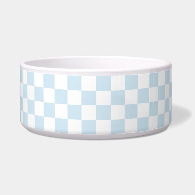 Tigela Checkerboard azul e branco da pasta (Frente)