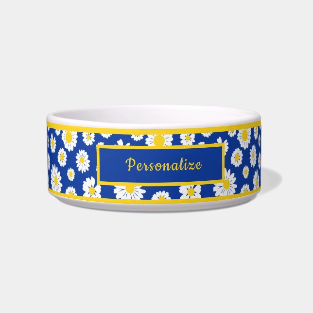 Tigela Cheerful Yellow and Blue Daisy Floral Pattern (Frente)