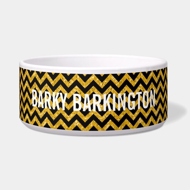 Tigela Chevron Glitter Look Dog Bowl (Frente)
