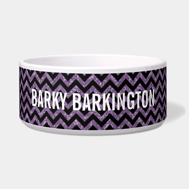 Tigela Chevron Glitter Look Dog Bowl (Frente)
