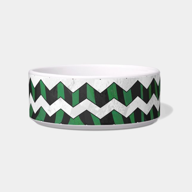 Tigela Chevron Zebra Black e Green Impressão (Direita)