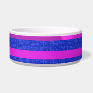 Tigela Chic Funny Blue Geométrica Stripes Cerâmicas Pet B