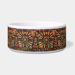 Tigela Chic Teal "Aztec Dream" Na moda Pet Dining Bowl