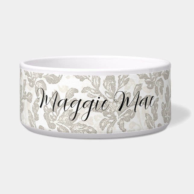 Tigela Chic White Cream Floral (Frente)