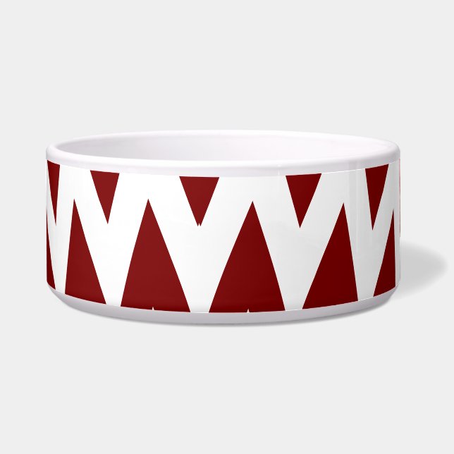 Tigela Chic Zigzag Pet Bowl - Design de Stripe Marrom e b (Frente)