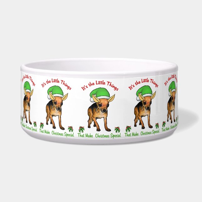 Tigela Chihuahua Christmas Dog Bowl (Frente)