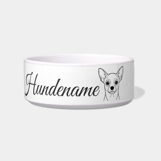 Tigela Chihuahua Minimalist Line Art personalized bowl