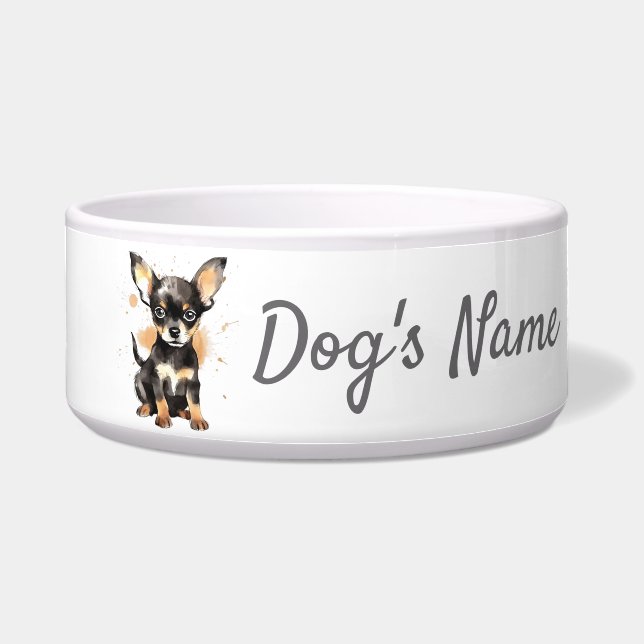 Tigela Chihuahua puppy Cerâmica Pet Bowl (Frente)