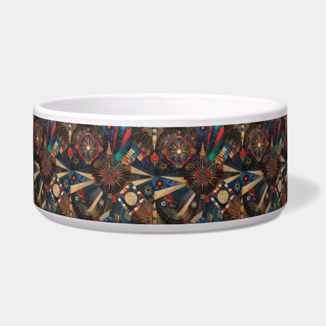 Tigela Ciano Suave "Crônicas Indígenas Antigas" Pet Dini (Frente)