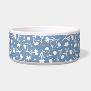 Tigela Cinza Azul Branco Liberdade Padrão Floral Elegant