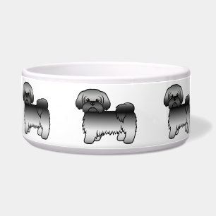 Tigela Cinza Shih Tzu Cute Cartoon Dog Ilustração