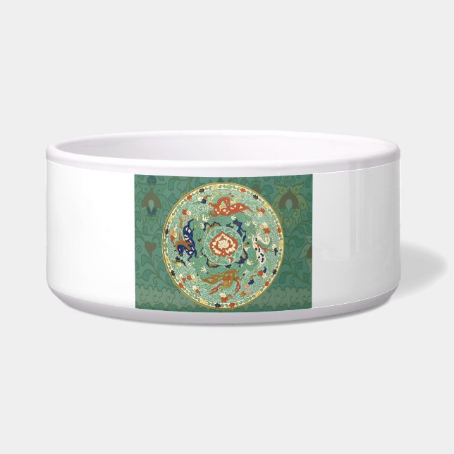 Tigela Círculo Chinês Antigo Verde Azul (Frente)