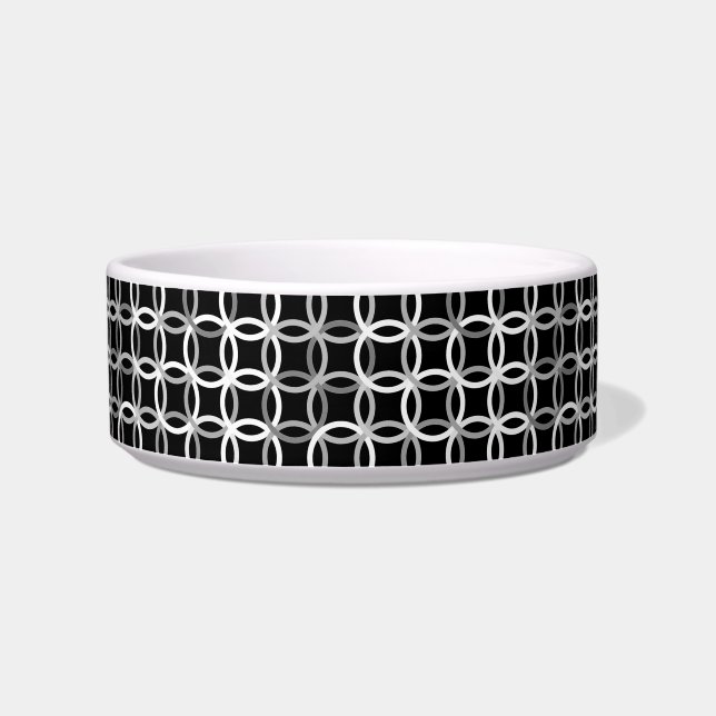 Tigela Círculos modernos do século médio, preto, branco e (Esquerda)