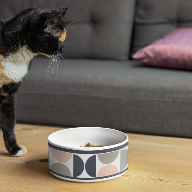 Tigela Círculos Retro/Século de Médio Azul e Cor-de-Rosa  (Criador carregado)