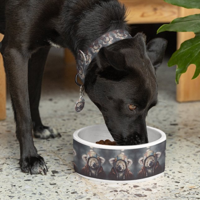 Tigela Coala Fofo com Chapéu de Inverno Nome Personalizad (Criador carregado)