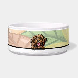 Tigela Cockapoo Fofo Espiando, comida ou bebida