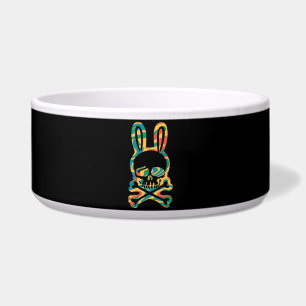 Tigela Coelho de Páscoa Retro Tie Dye Coelho Caveira Cruz