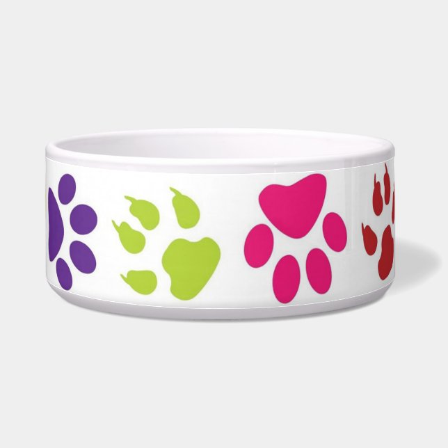 Tigela Colorful Paw Prints on Dog Bowl (Direita)