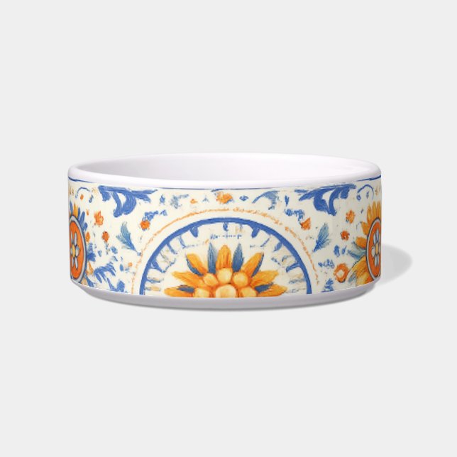 Tigela Colorful Pet Bowl, Mediterranean Tile Inspired (Frente)