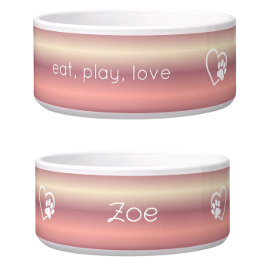 Tigela com Nome de Cachorro Personalizado Peach Gr