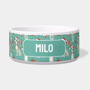 Tigela Com o nome Whimsical Whippet Natal