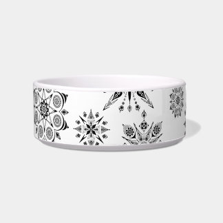 Tigela Comedero de cerámica para mascotas con mandalas