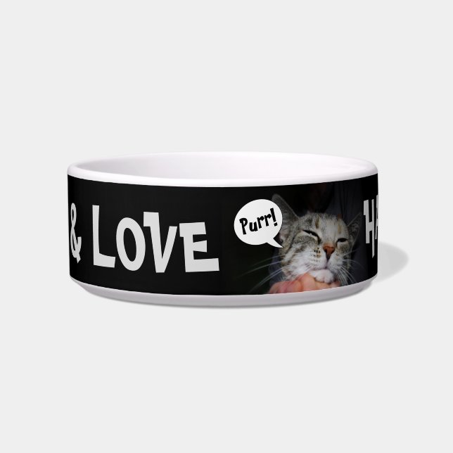 Tigela Comida + Amor = Feliz Gato! (Esquerda)