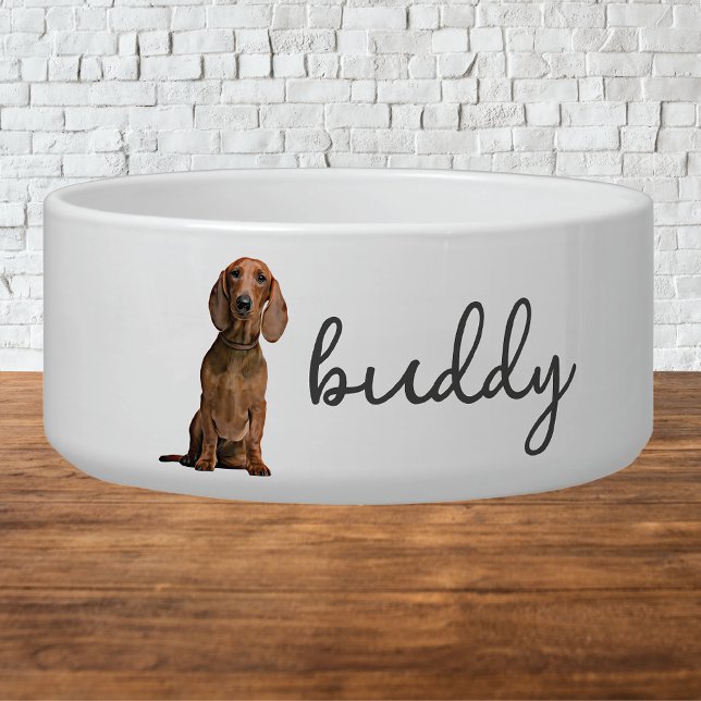 Tigela Comida Personalizada de Cão de Dachshund (Criador carregado)