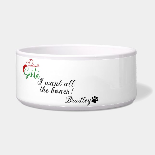 Tigela Comida Personalizada de Nome de Pet de Presente de (Frente)