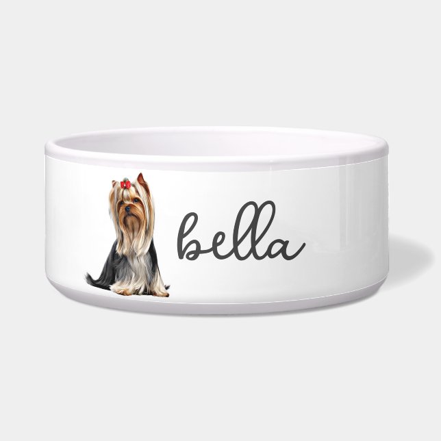 Tigela Comida personalizada de Yorkshire Terrier Dog (Frente)