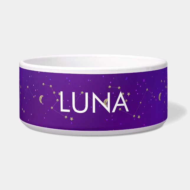 Tigela Constelação de Galáxia Colorida Padrão de Lua Roxa (Frente)