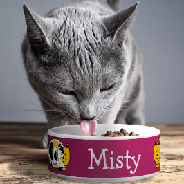 Tigela Conteúdo Calico e Tabby Gatos Personalizáveis