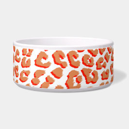 Tigela Cor âmbar e Impressão Leopardo Branco