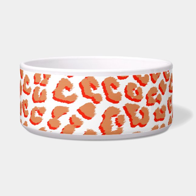 Tigela Cor âmbar e Impressão Leopardo Branco (Frente)