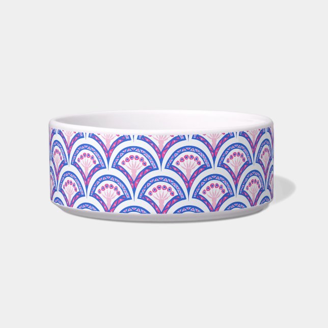 Tigela cor damasco floral azul (Frente)