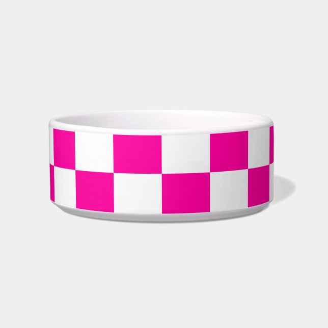 Tigela Cor-de-rosa e branco-neon verificados (Frente)