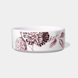 Tigela Cora Toile floral cor-de-rosa personaliza o nome
