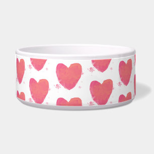 Tigela Coração Cor de Água Rosa
